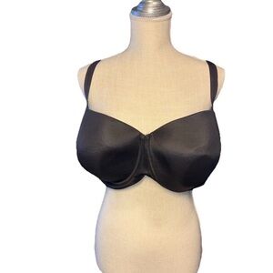 Catherines Underwire Support Classic Black Bra Seamless Size 48DDD